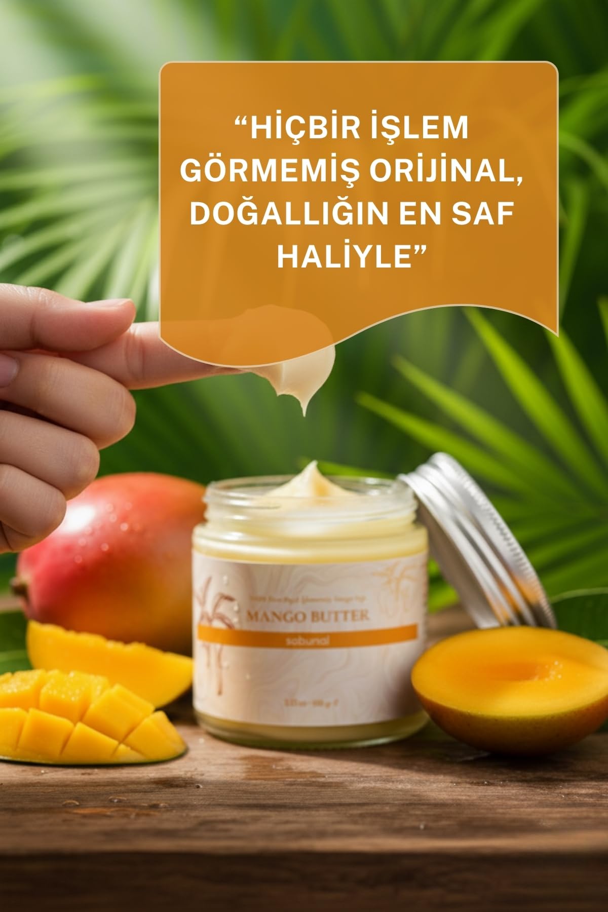 Sabunal Mango Yağı Soğuk Sıkım Ham İşlenmemiş 1. Sınıf Kalite%100 Raw Virgin Mango Butter, 100 g