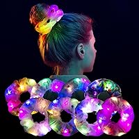 Vista 1 de 8 Coleteros LED - Accesorios luminosos para el cabello para mujeres y niñas - Lazos y bandas para el cabello que brillan en la oscuridad para #02