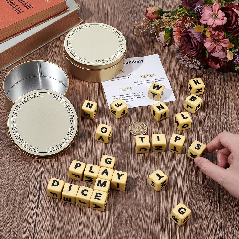 NBEADS 2 Sets 24Pcs Crossword Dice Set - Image 3