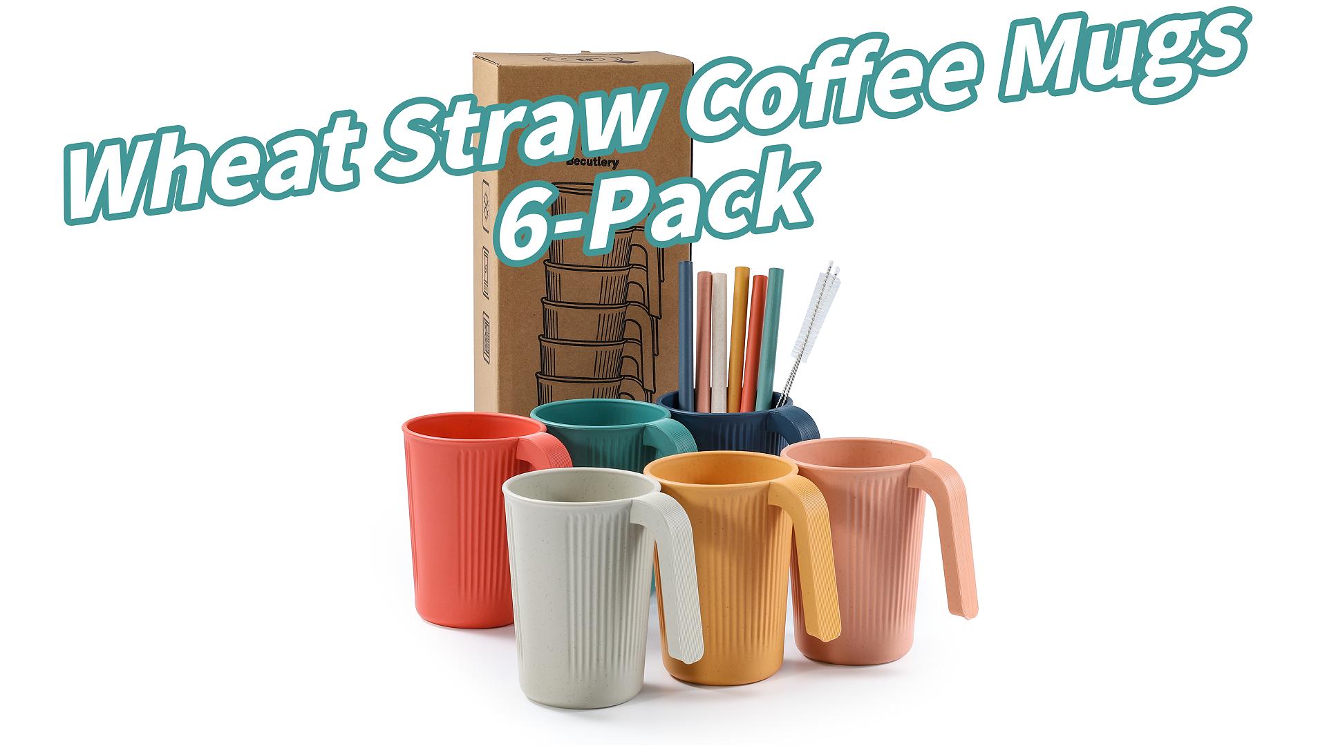 Set de 6 mugs de fibra de trigo, 12 onzas, coloridos miniatura 7