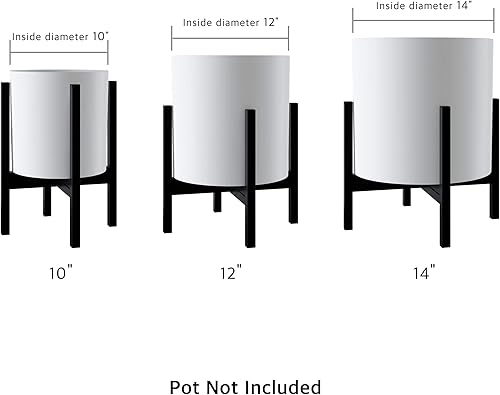 Miniatura 4 de FaithLand Soporte para plantas de mediados de siglo para interiores y exteriores (maceta no incluida), sostiene macetas con un ancho máximo de 14