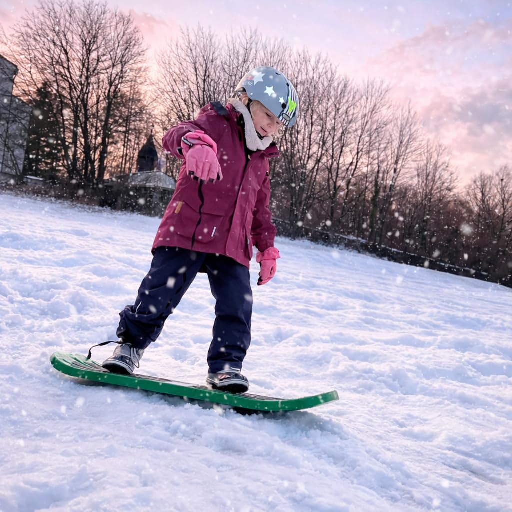 Kinder-Snowboard, Spaß am Rodelhügel
