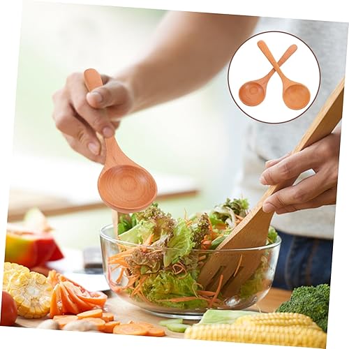 Miniatura 4 de LABRIMP Juego de 2 cucharas grandes, cucharas de sopa asiáticas, cucharas de mezcla para cocinar, cucharón, cuchara de ramen, utensilios de cocina