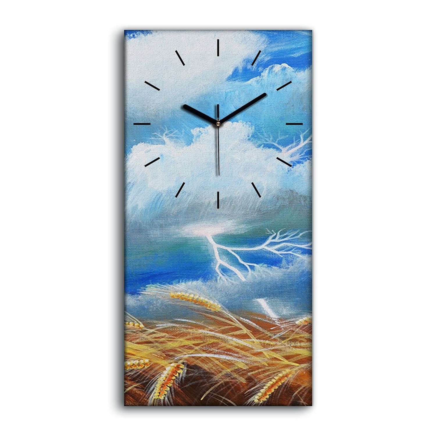 Horloge sur toile moderne 30x60cm tableau paysage salon et chambre