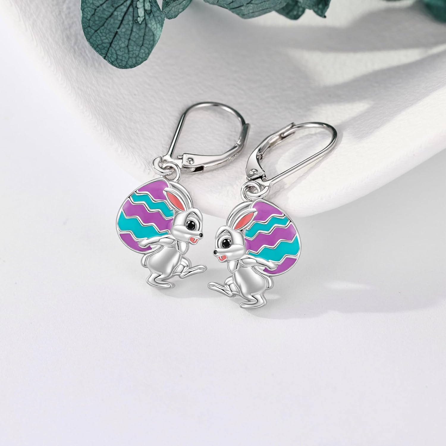 MONGAS Bunny Earrings Sterling Silver Easter Bunny Earrings Rabbit Easter Jewelry for Women - Image 4
