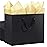 SHIPKEY 12 Pack Large Black Gift Bags with Black Tissue Paper, 12.5x4.5x11 Inches Kraft Paper Bags with Handles, Gift Bags for Favors, Parties, Christmas and Holidays (32x11.5x28 cm)
