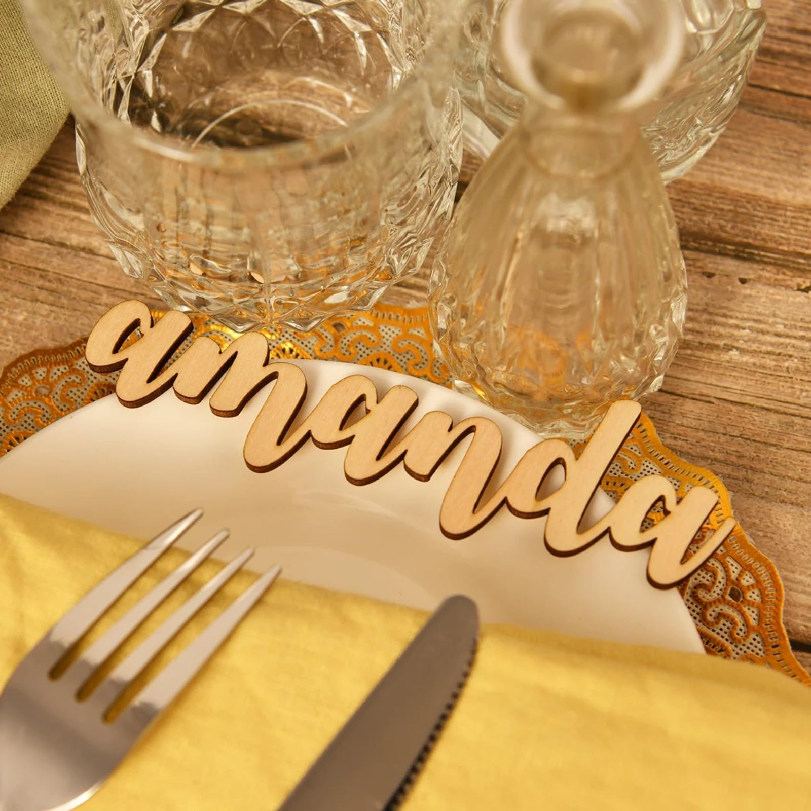 Targhette personalizzate per matrimoni, segnaposto, targhette personalizzate in legno, nome dei luoghi, etichette per nome degli ospiti, festa di compleanno (70 pezzi)