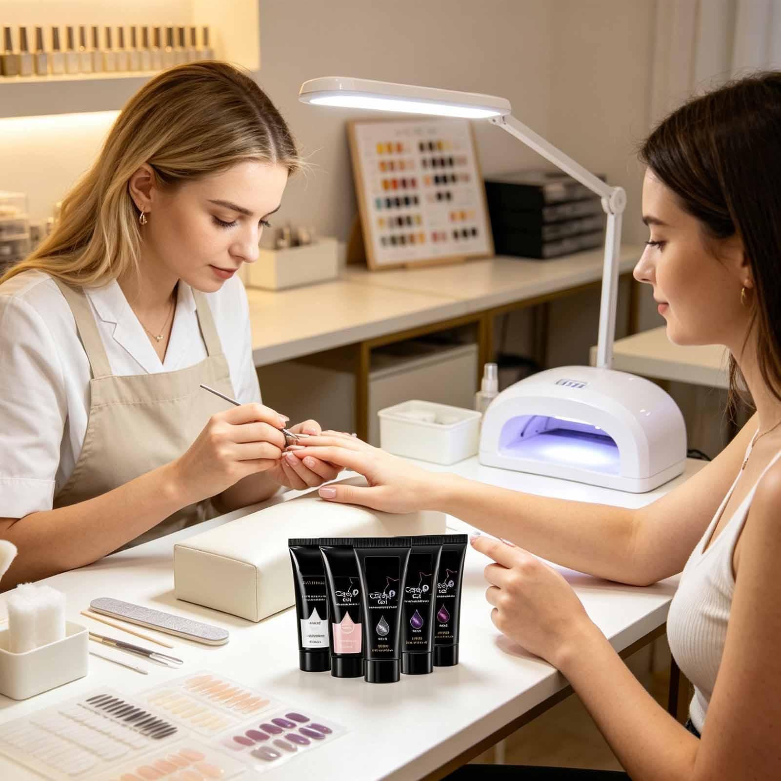 Kit Gel Per Estensioni Unghie Unghie Lunga Tenuta 5 Colori | Set Gel Costruttore Base Colla per Salone Casa Scultura e Stampaggio Donne Ragazze Adulti e Principianti