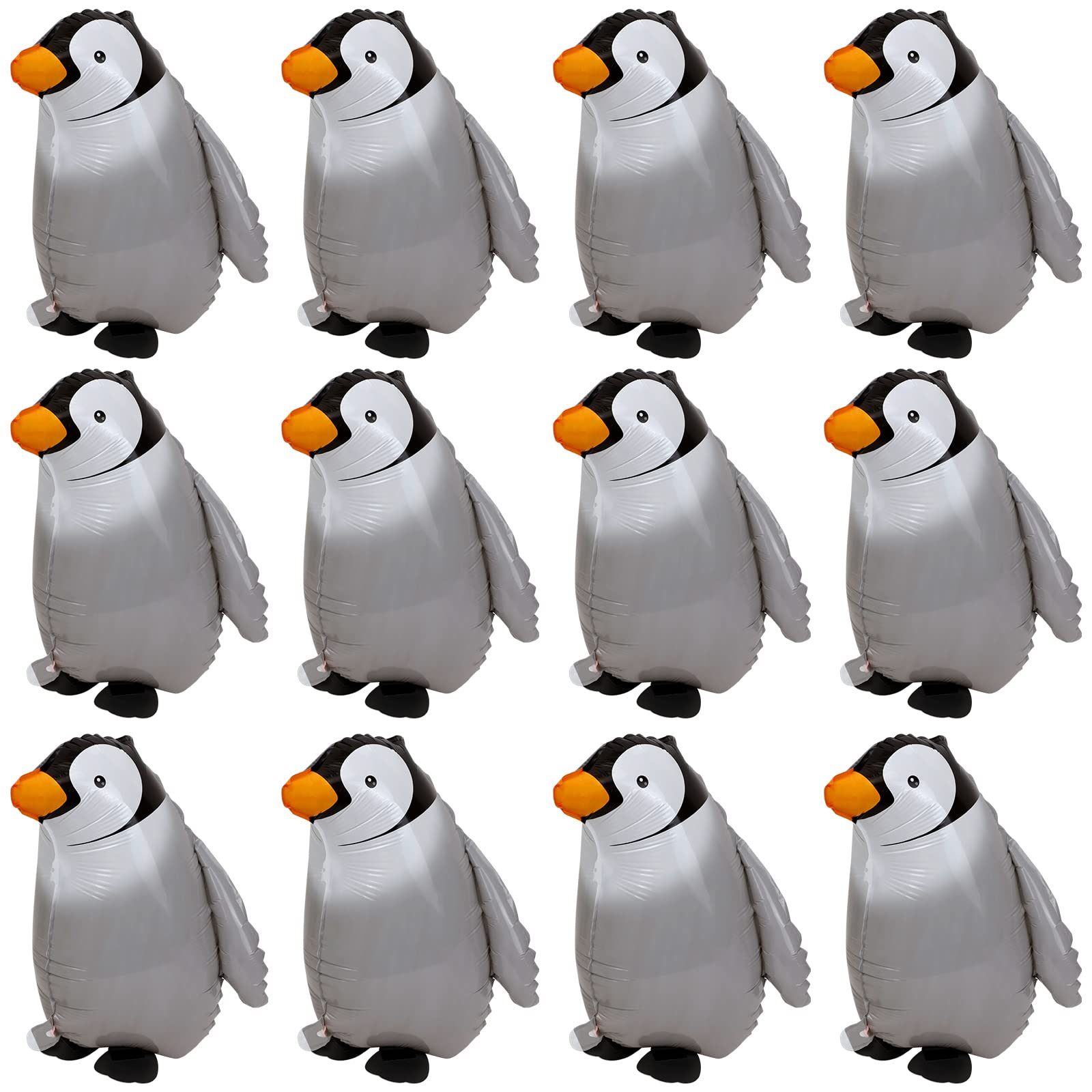 12PCS Penguin Walking Animal Balloons Birthday Party Decorations for Kids, Penguin Foil Helium Balloon for Xmas Wedding Baby Shower Celebration Suppliers