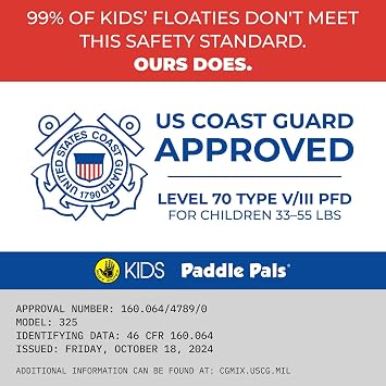 Body Glove Paddle Pals Learn to Swim Life Vest, One Size 33-55 LBS