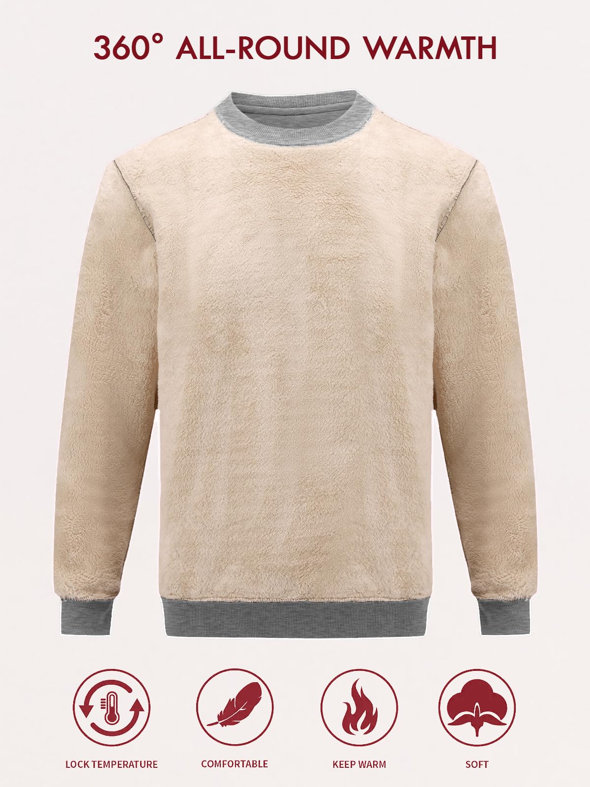 Tansozer Uomo Foderato Felpe Inverno Pile Maglione Caldo Pullover