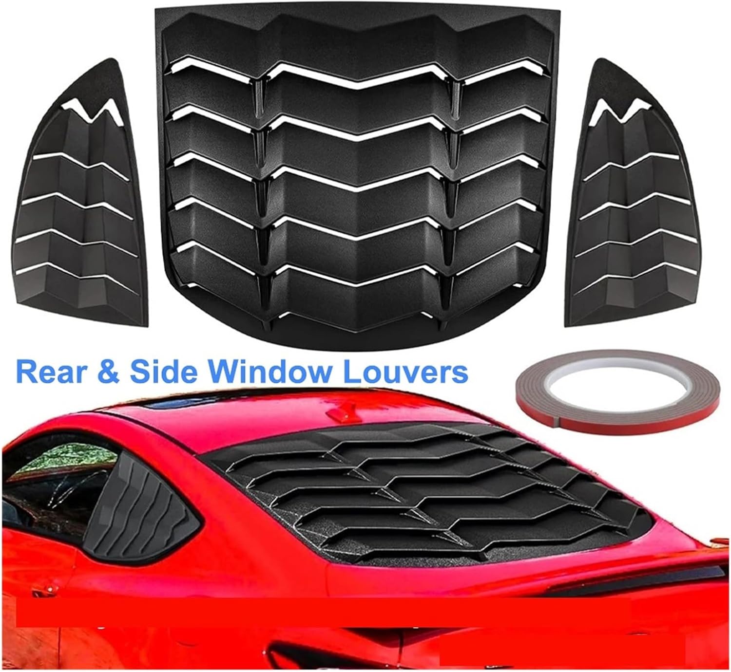 Rear & Side Window Louvers Compatible for Hyundai and Genesis Coupe 2010-2016 ABS Windshield Sun Shade Cover Lambo Styles 4 Seasons Exterior