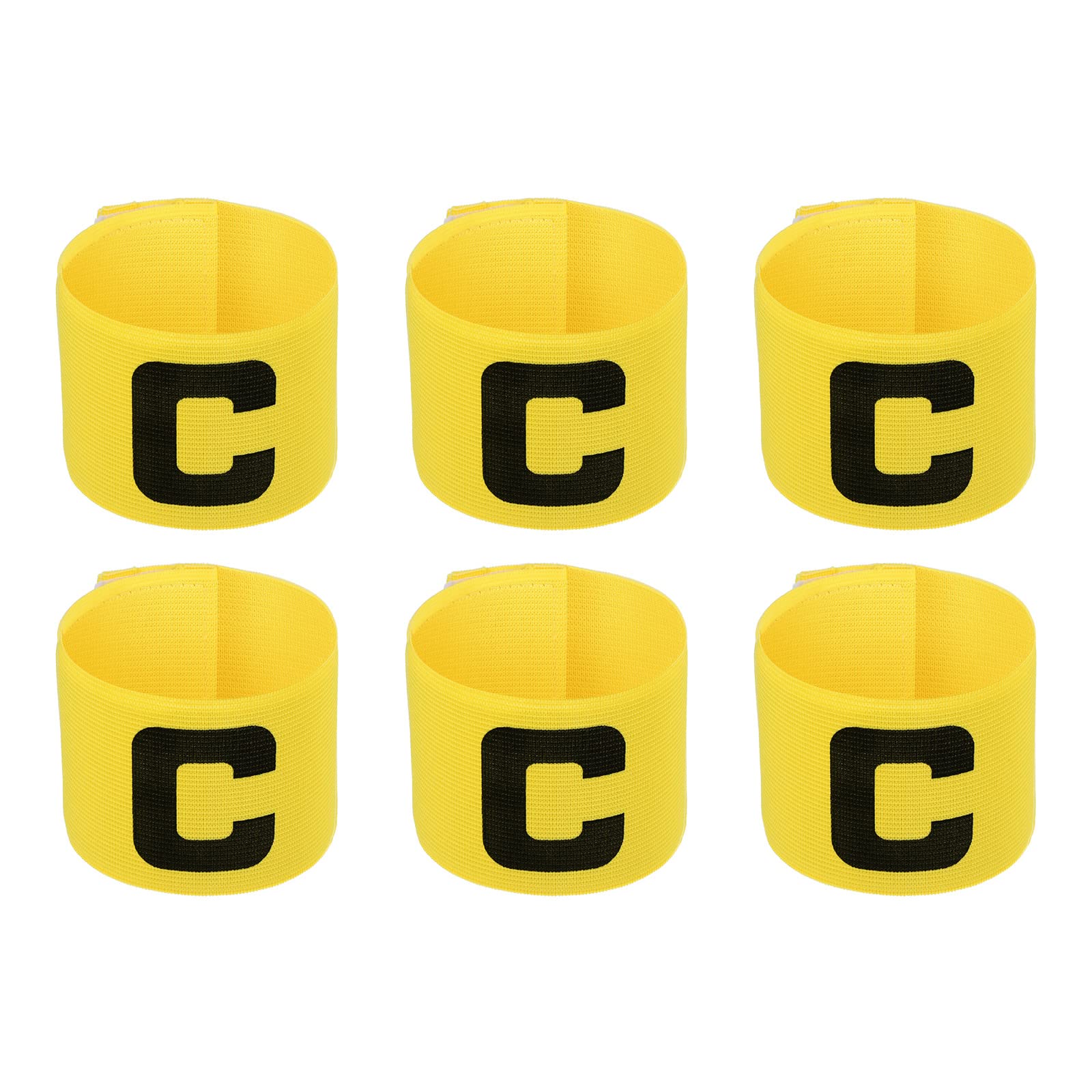 11.8x2.8 Soccer Captain Armband, 6Pcs Nylon Elastic Protective Arm Badge for Youth Adult Team Training, Yellow-image-29