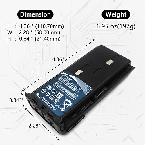 Miniatura 2 de Paquete de 2 baterías de repuesto para Kenwood KNB-15H KNB-15A KNB-15A KNB-14A KNB-14A KNB-14 KNB-20 TK-260 TK-270 TK-278 TK-360 TK-370 TK-372