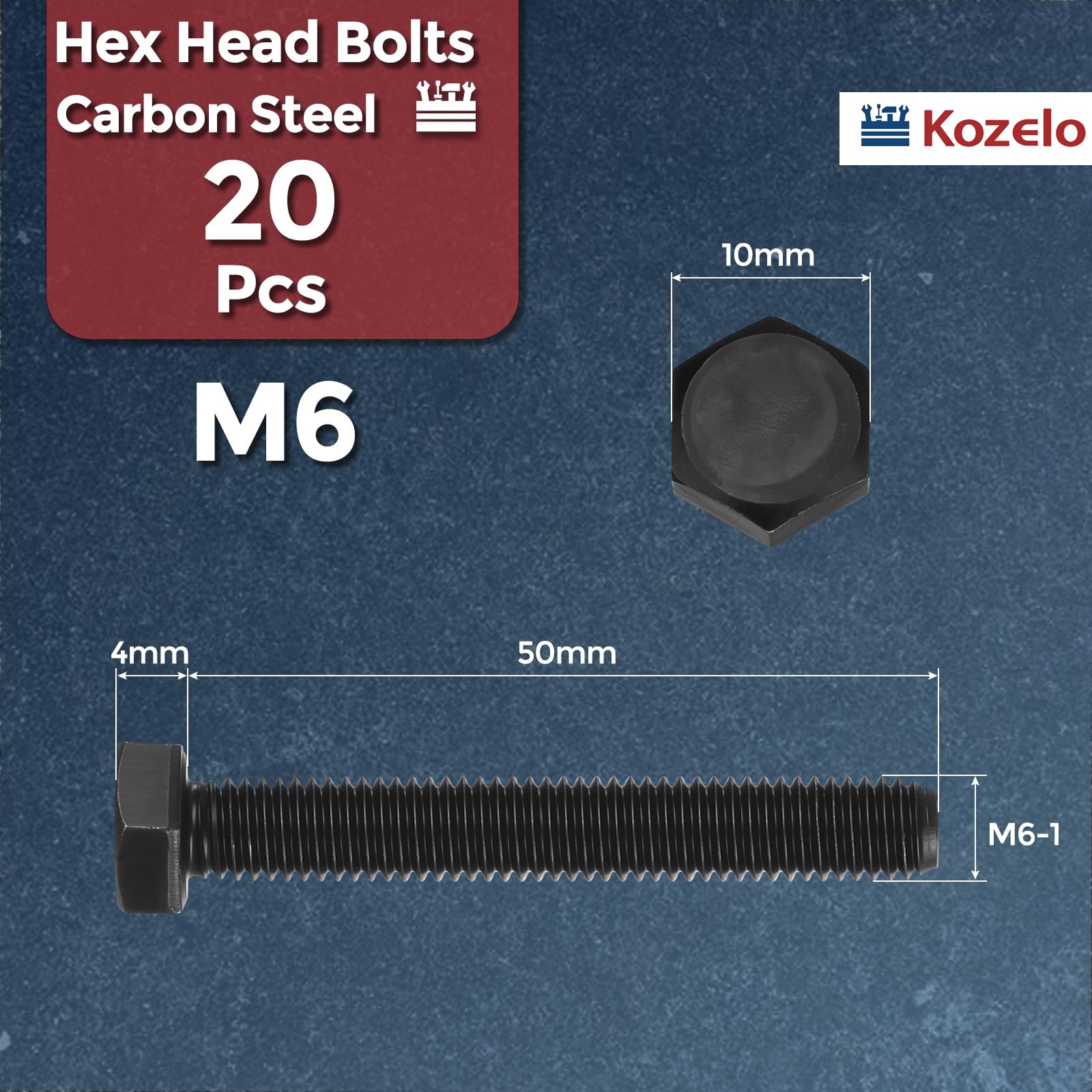 Kozelo 20 Pcs Hex Head Screws Bolts - Image 2