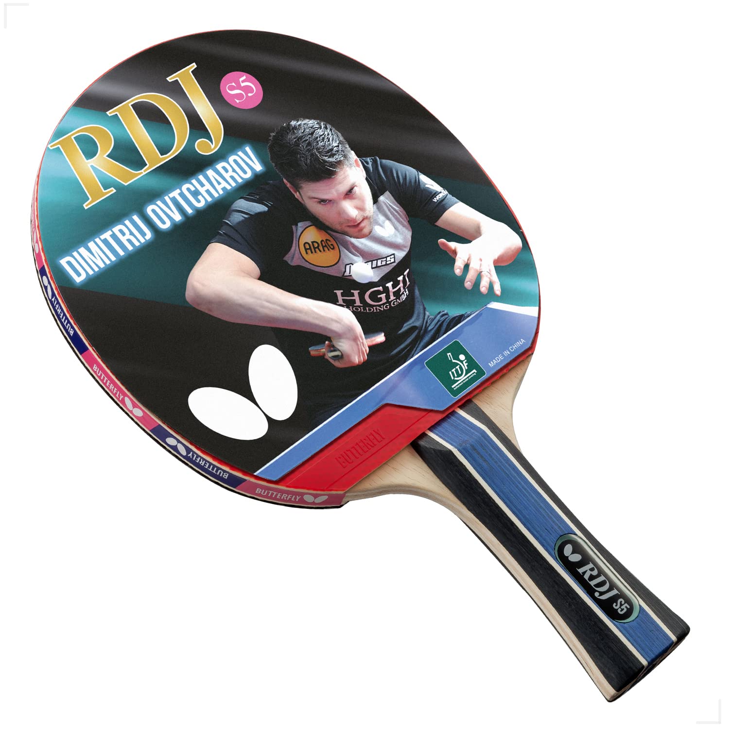 Butterfly RDJ S5 ITTF Approved Ping Pong Paddle Excellent Balance of