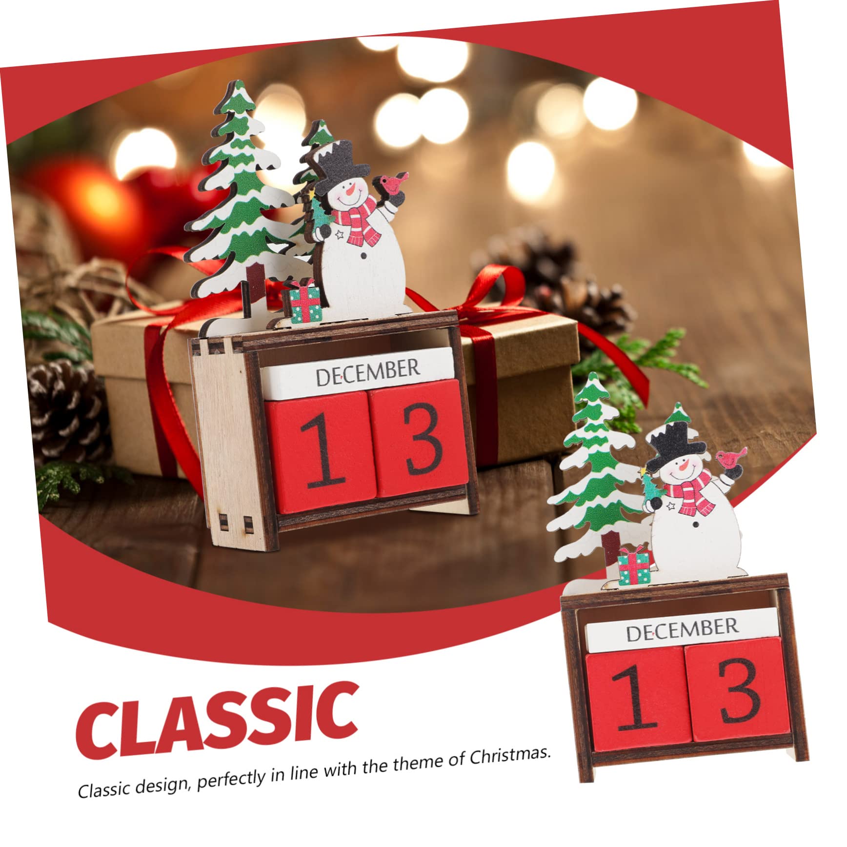 TOPBATHY 5St Weihnachtskalender aus Holz weihnachtskalender schmuck weihnachtskalender dekoration christmas decorations table weihnachtsdeko schreibtisch für kleine