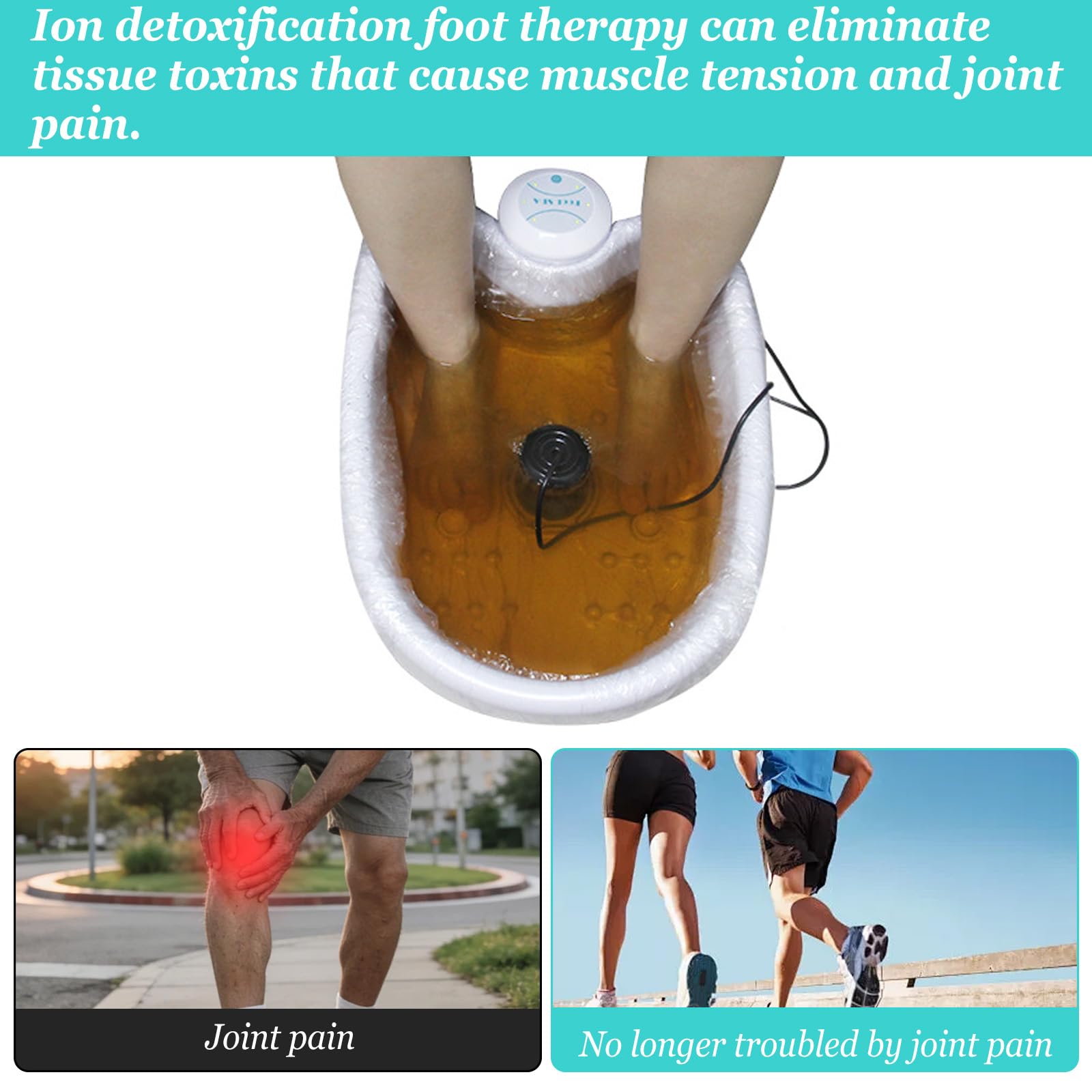 Bain de pieds ionique, détoxification par électrolyse, système de bain de pieds ionique portable, kit de bassin de soin des pieds