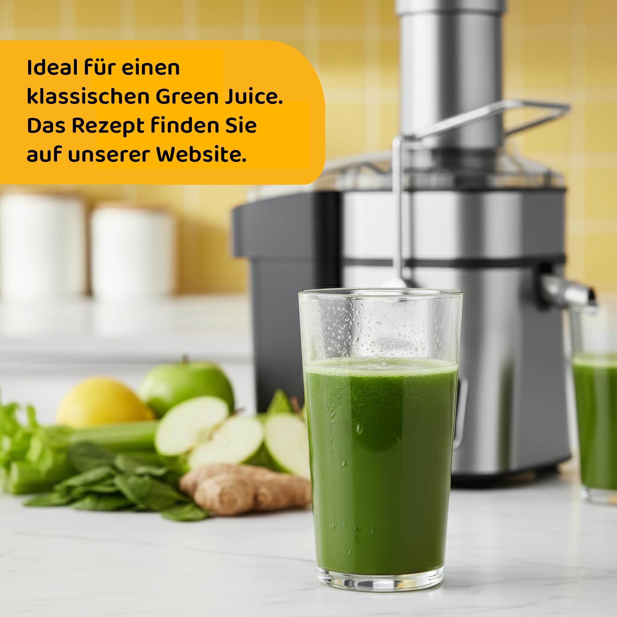 Super Juicer - Linea Tegno - Professioneller Edelstahl Entsafter - Entsafter für Obst und Gemüse - 1500W - Extra große Einfüllöffnung - 2,5L Fruchtfleischbehälter - 1L Saftbecher, LED-Farbdisplay