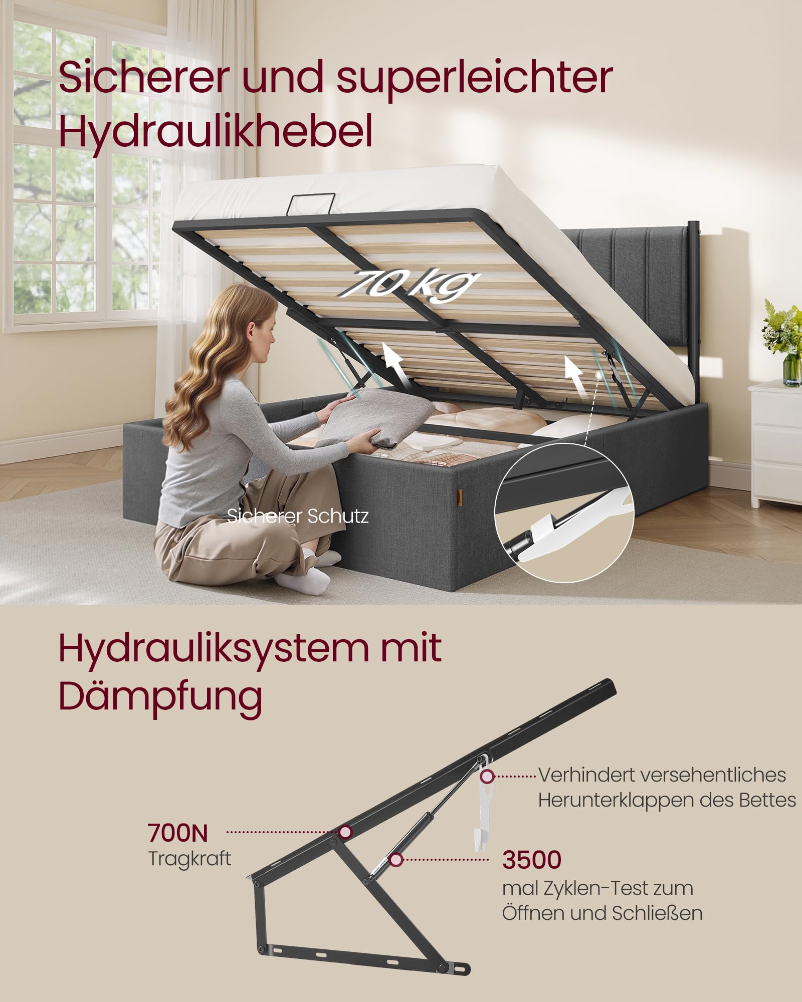 Vasagle Bettgestell – Bild 3