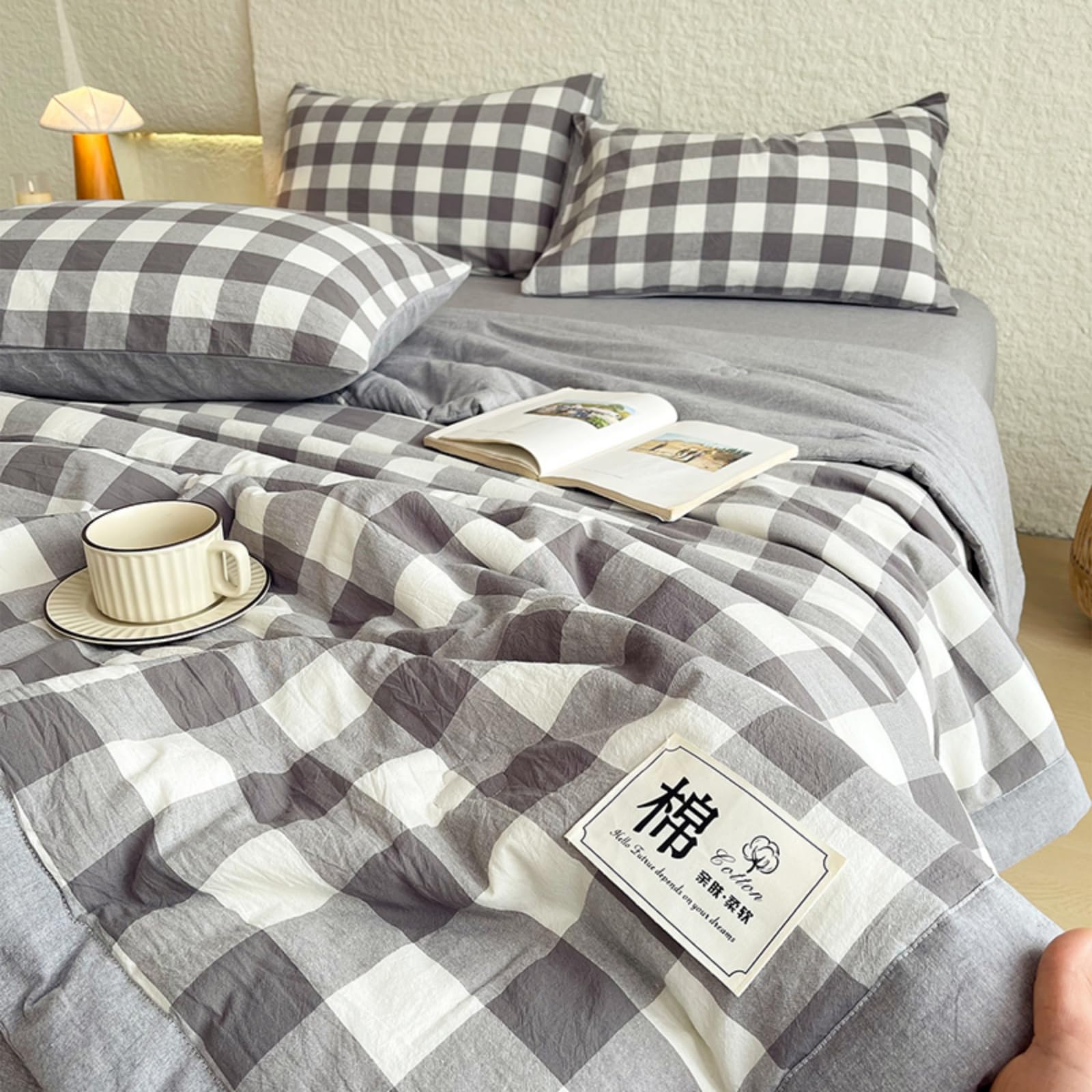 Odot Edredón Sin Funda 2.5 TOG (Blanco grisáceo,200x230cm) | Relleno Nórdico Verano Edredón Ligero y Transpirable Lavable a Máquina y Secado Rápido para las Noches Cálidas de Verano