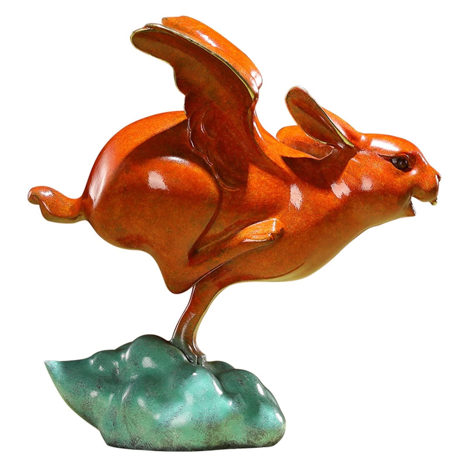 Dekoracje na biurko Kolorowy Miedziany Królik Entranceway Ornament Pamiątkowe Biuro Pulpit Zodiaku Rzemiosła Dekoracje Salonu Akcesoria do biurka domowego