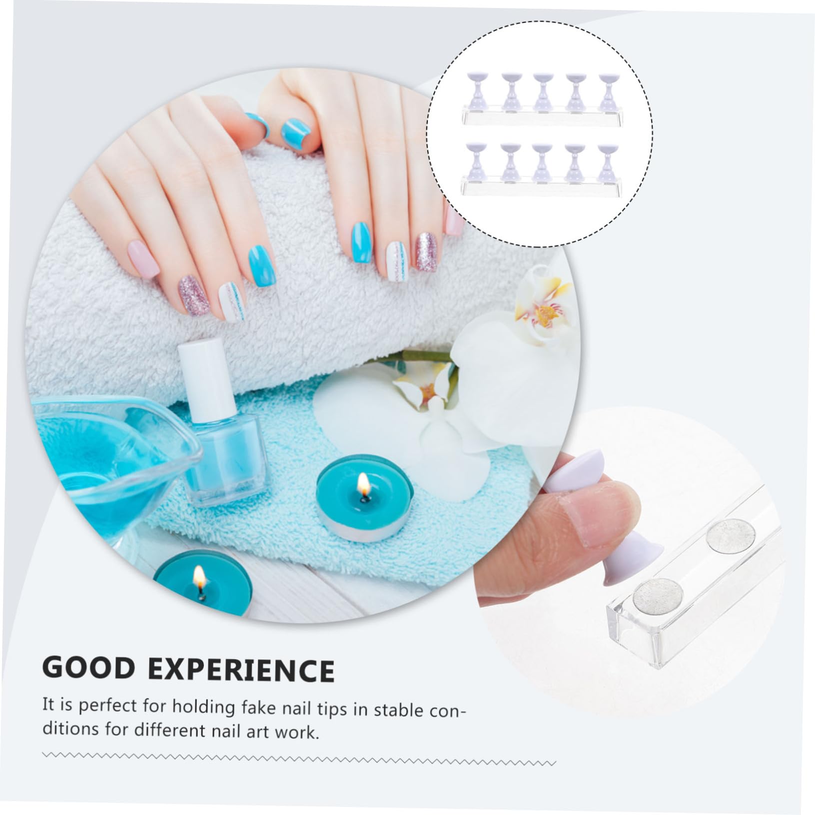 Healeved 4 Sets Acrylic Nail Art Tips Holder - Image 2