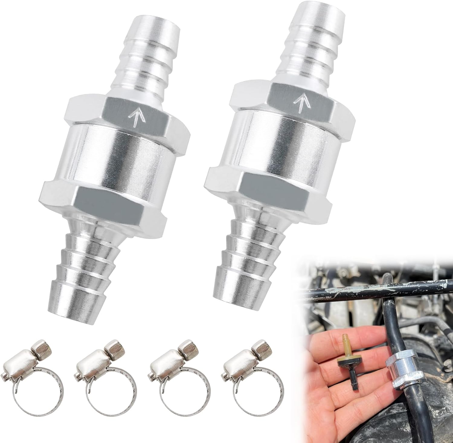 RiAiCiING 3/8'' Non Return One Way Check Valve for Petrol