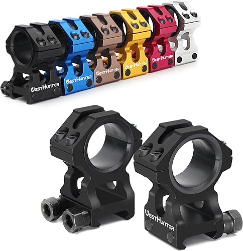 WestHunter Industrial Grade Precision Rifle Scope Rings, 1 Inch 30 mm Tactical 6061 T6 Picatinny Scope Mount  36 mm  29 mm Center Height