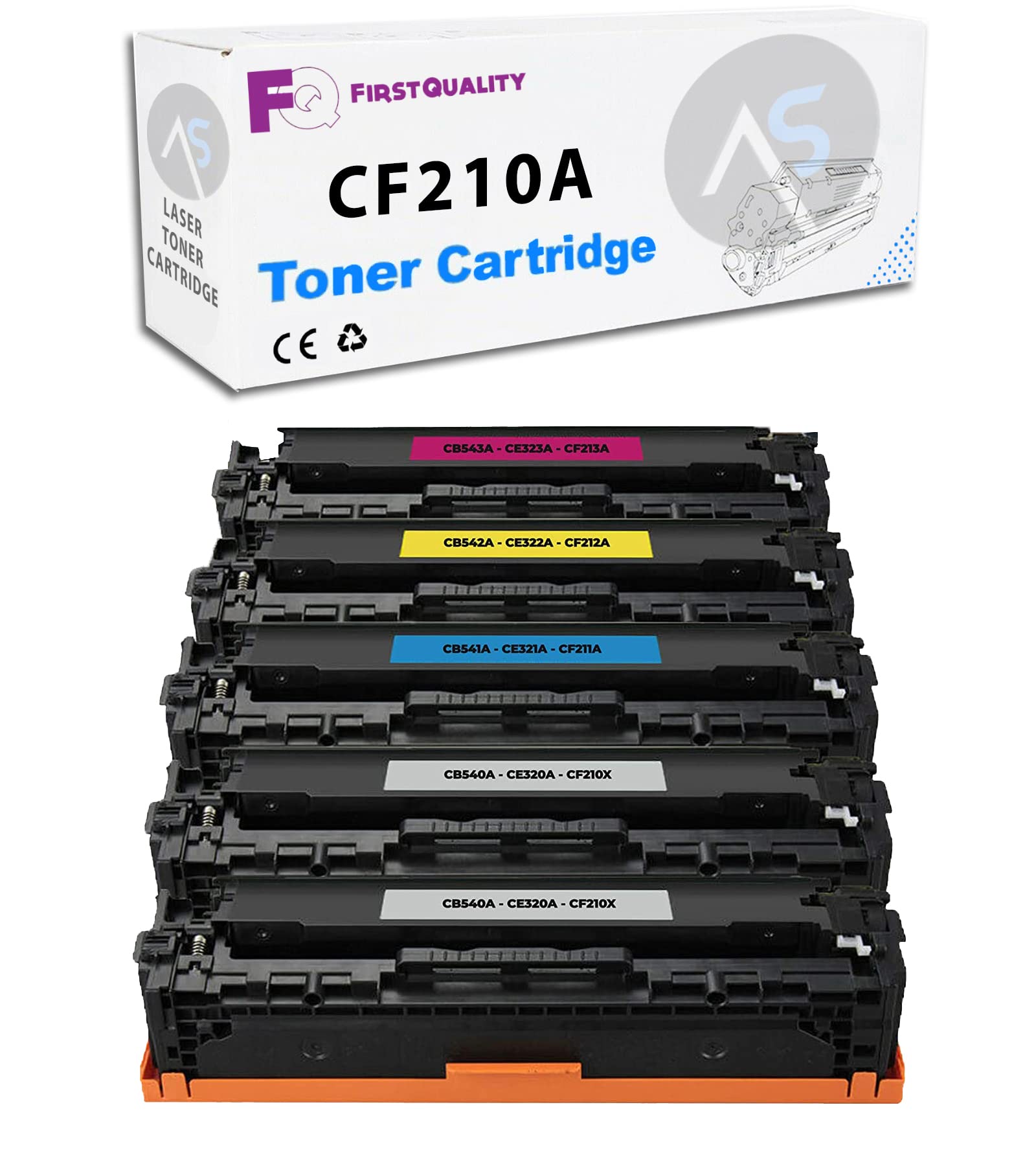KIT 5 TONER COMPATIBILI A COLORI PER STAMPANTI HP 131X 131A CF210X CF210A per LaserJet Pro 200 Color MFP M251n M251nw M276n M276nw CP1215 CP1515n CM1312 - 2200 COPIE