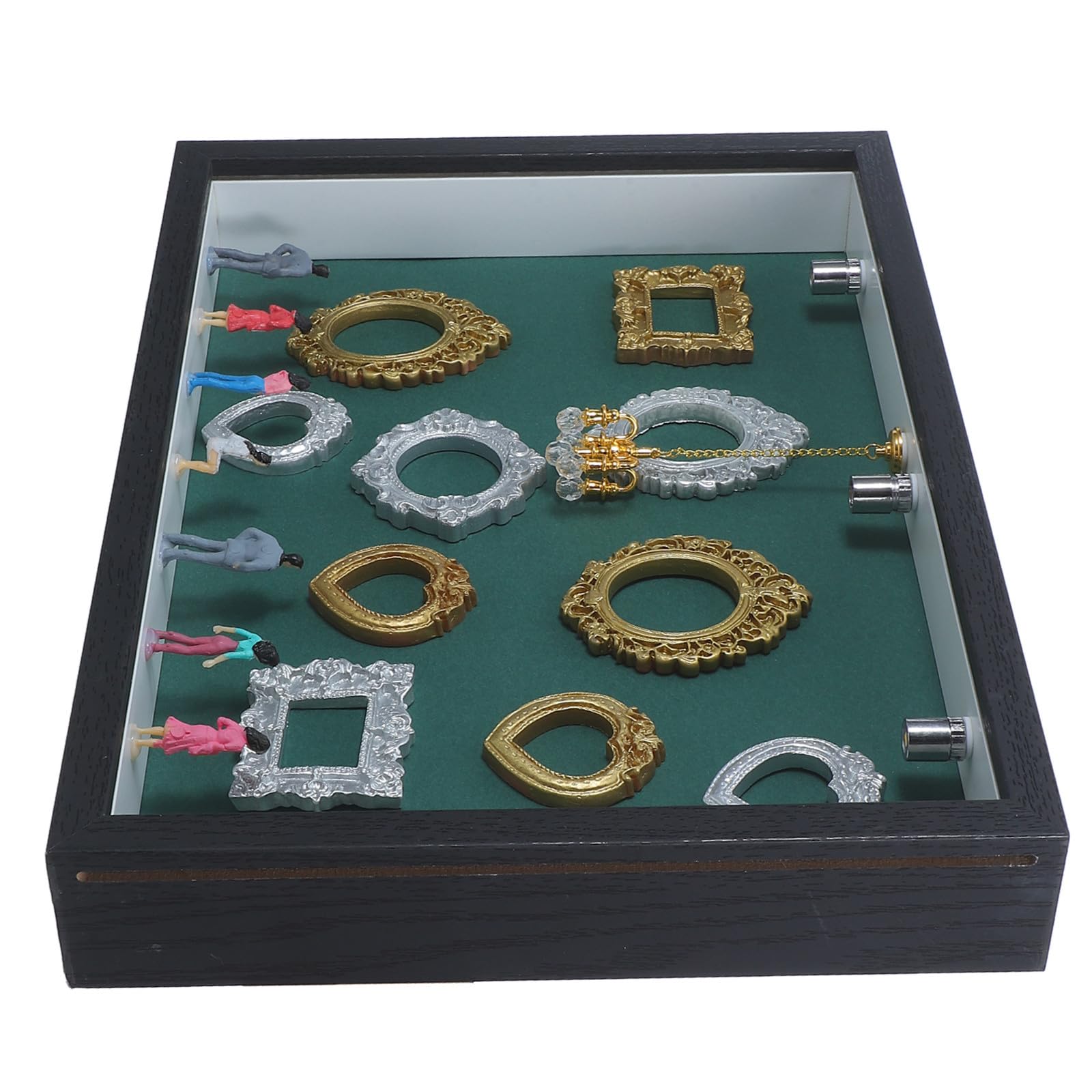 Luxshiny Cornice Espositiva Mini in Legno con Pannello Trasparente