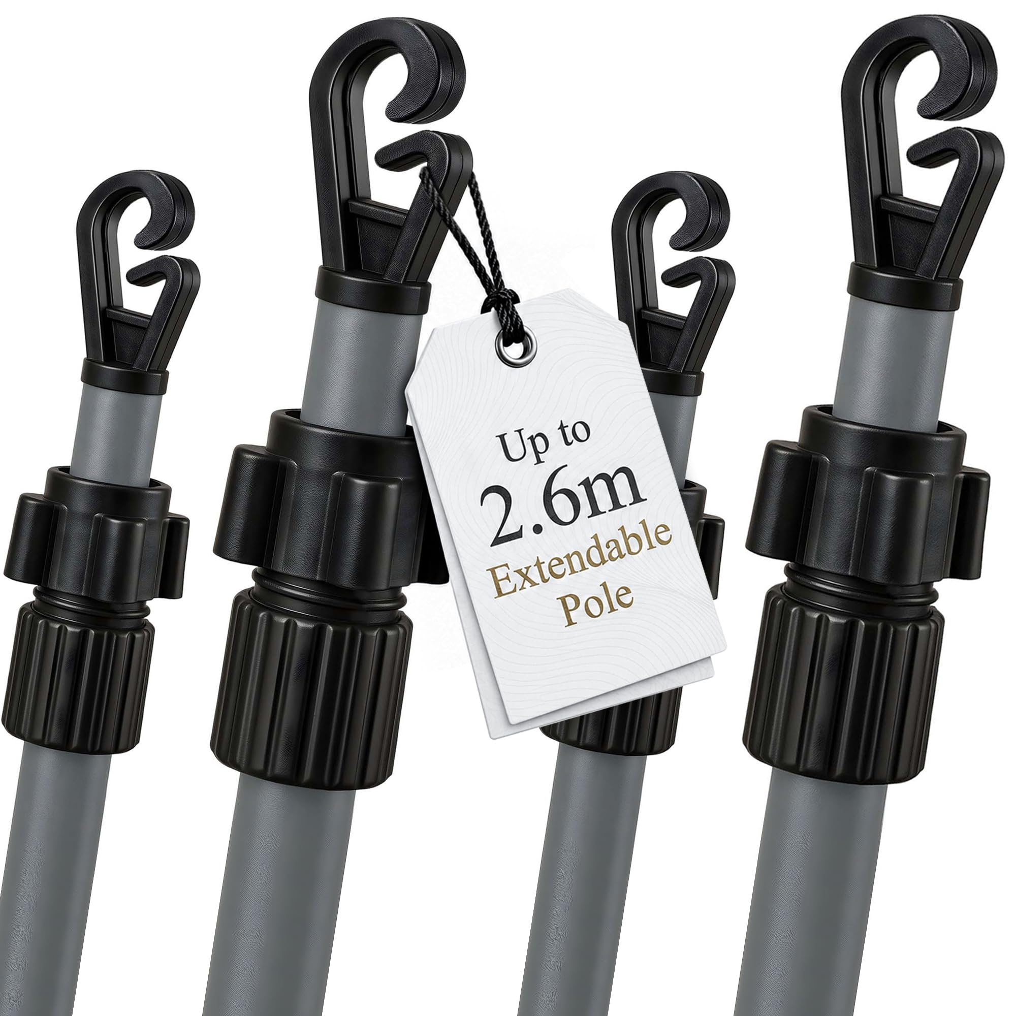 4 x 2.6M Telescopic Washing Line Pole Heavy Duty Washing Line Prop — image 1