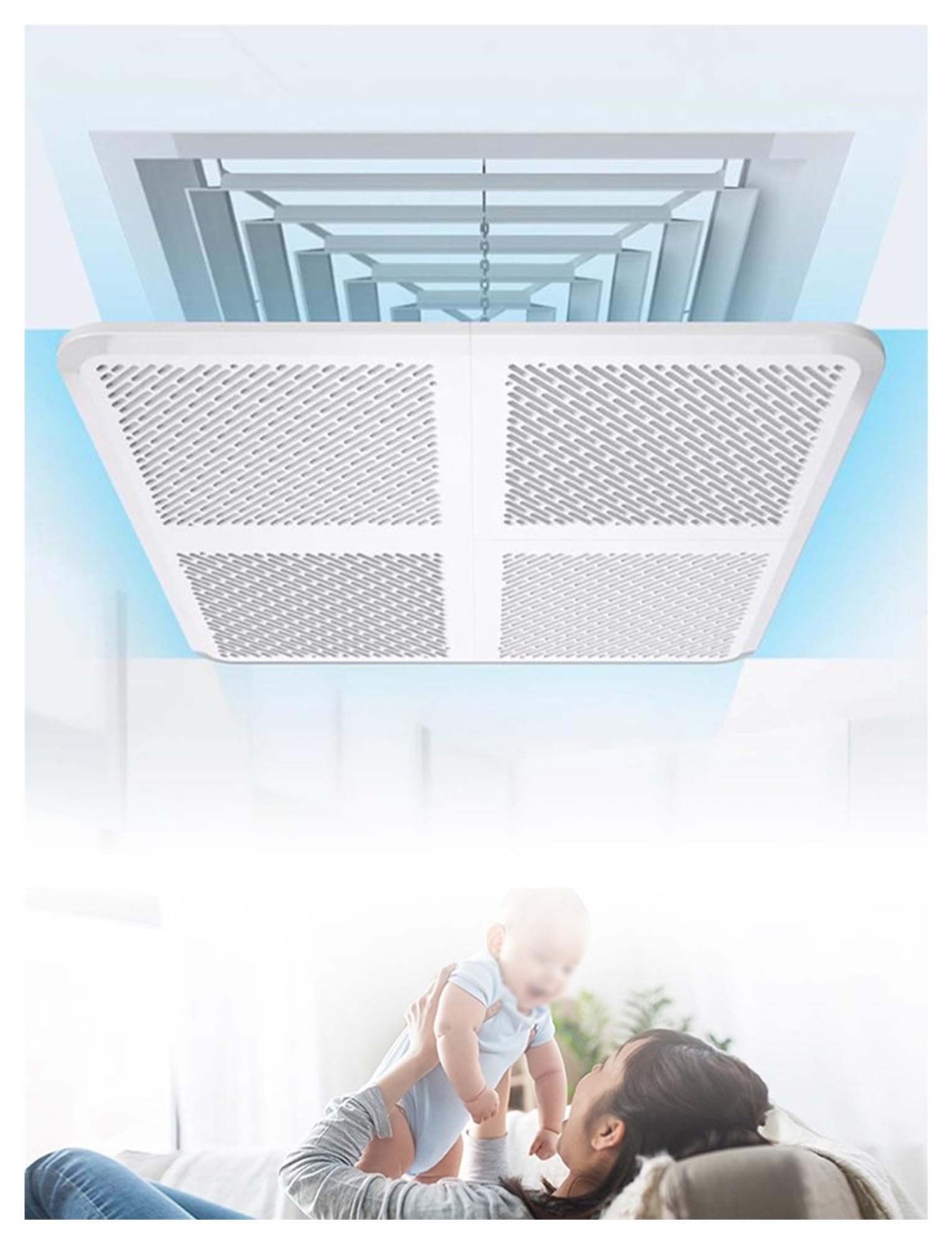 Deflettore del Vento per condizionatori d'Aria, deviatore del Flusso d'Aria Regolabile per unità AC da soffitto e centrali per prevenire Il Vento Diretto