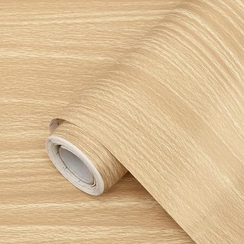 Papel de contacto de grano de madera de arce para despegar y pegar, 17.7 x 236 pulgadas, extraíble, autoadhesivo, decorativo, papel tapiz de madera,
