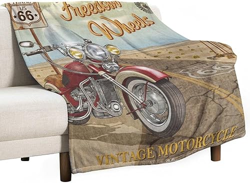 Miniatura 29 de Manta clásica retro para automóvil, diseño clásico de automóvil clásico americano, diseño de motocicleta, manta de franela súper suave para cama y