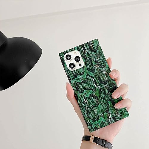 Miniatura 3 de Funda para teléfono con estampado de pitón cuadrado compatible con iPhone 15 Pro Max 2023, piel de serpiente de lujo, elegante, brillante, elegante,