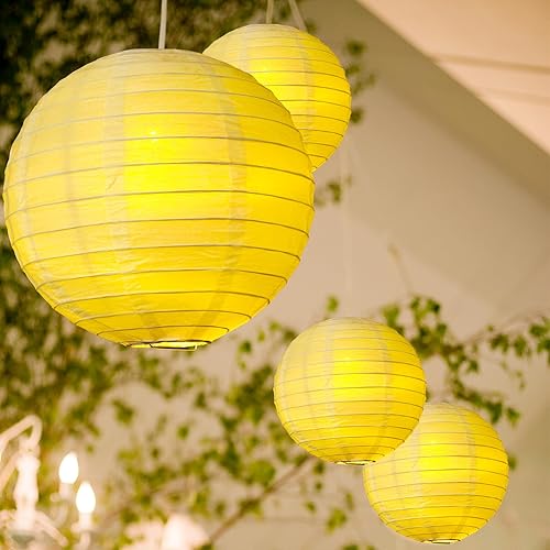 Miniatura 5 de 24 linternas de papel chinas, linternas decorativas de papel chino, faroles colgantes redondos de varios tamaños, con linternas, accesorios para