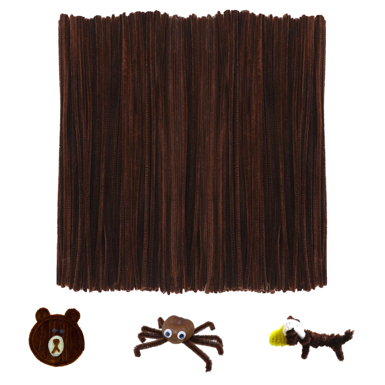 KINGLAKE Pfeifenputzer 200 Stück, Pfeiffenputzerdraht Braun, 30CM Pfeiffenputzerdraht Biegbar, Pfeifenreiniger Zum Basteln, Dekorieren, Weihnachten