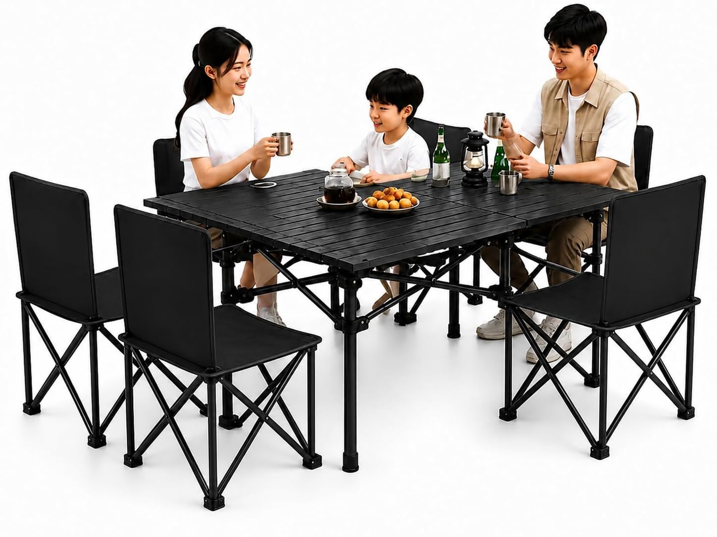 Amazon.co.jp: アウトドアテーブル チェアセット 折りたたみ 6人用
