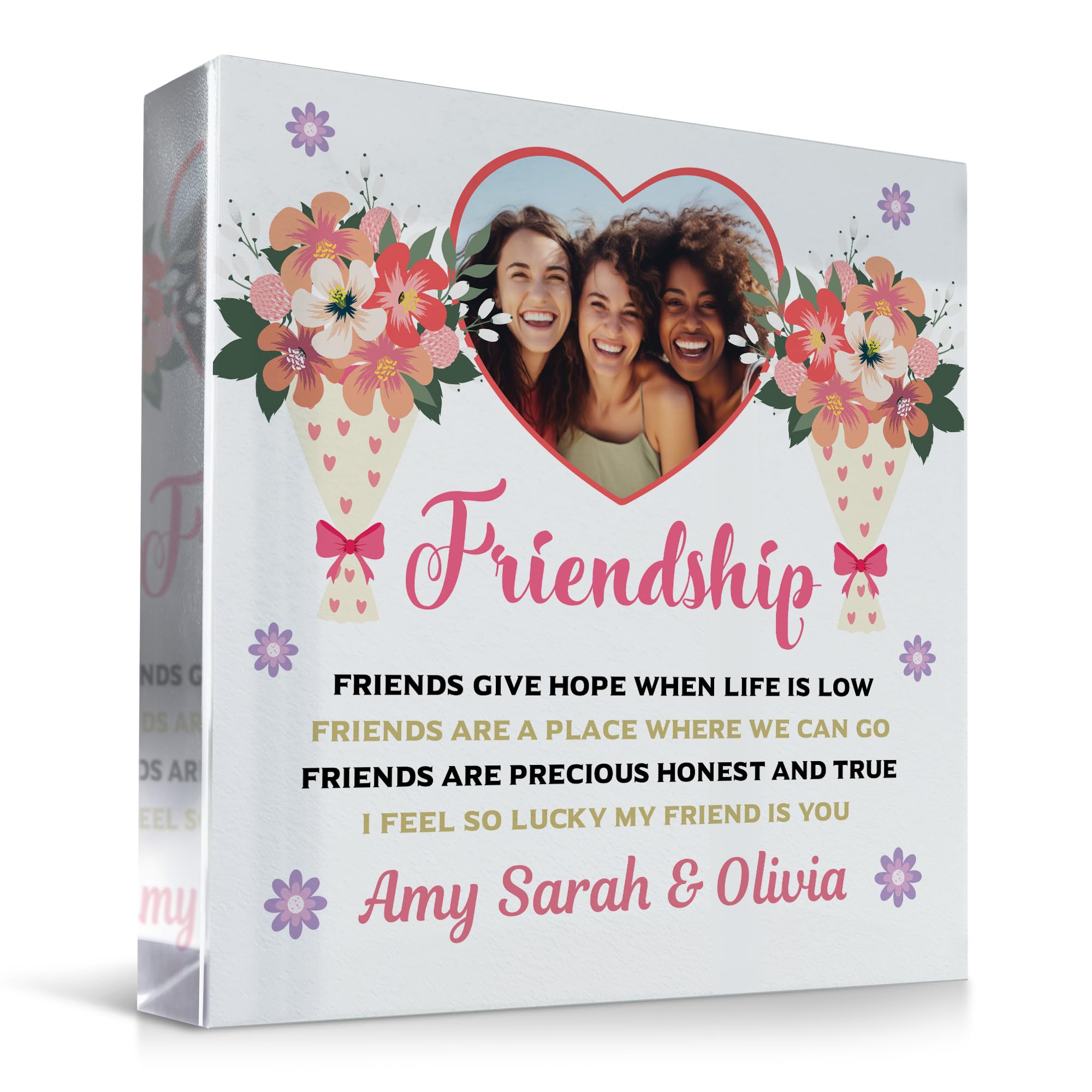 Red Ocean Friendship Plaque Friendship Sign PERSONALISED Best Friend Gift For Birthday Christmas Thank You Gift For Her Him BEST FRIEND For Women Birthday Gifts For Her