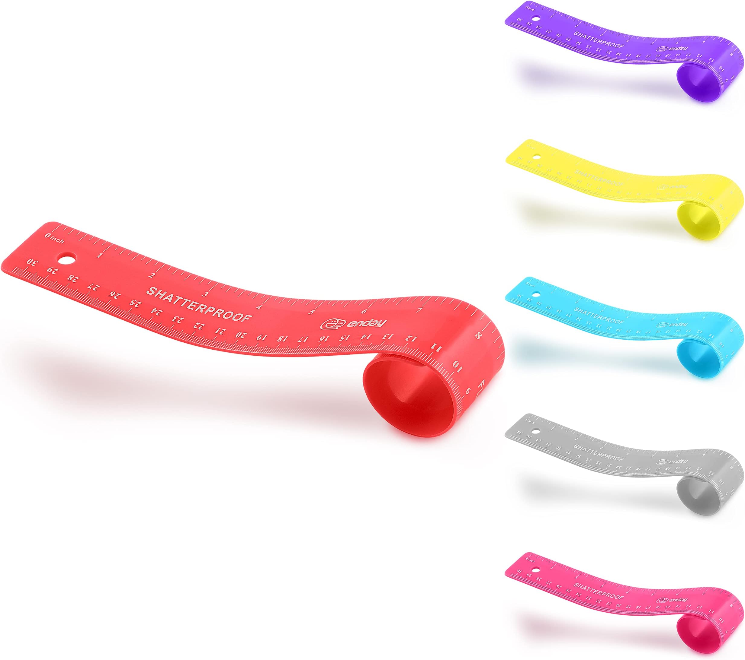 Amazon.com : 3pcs Flexible Rulers for School, 12/8/6 inch Bendable ...