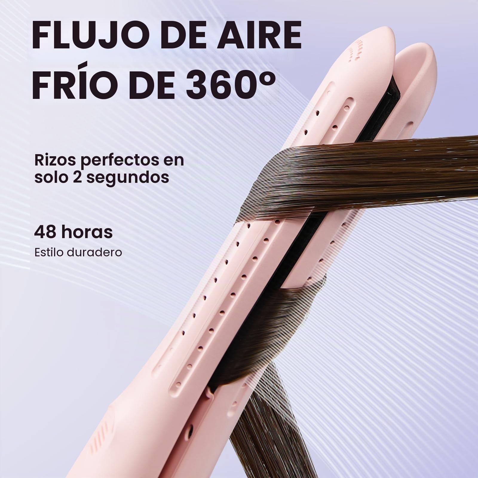 Wavytalk Cool Curl Pencil Planchas del Pelo, Rizador Pelo Ondas y Mini Plancha Pelo 3 en 1 con Aire Frío 360°, Para Cabello Corto, Flequillo, Raíces y Rizos