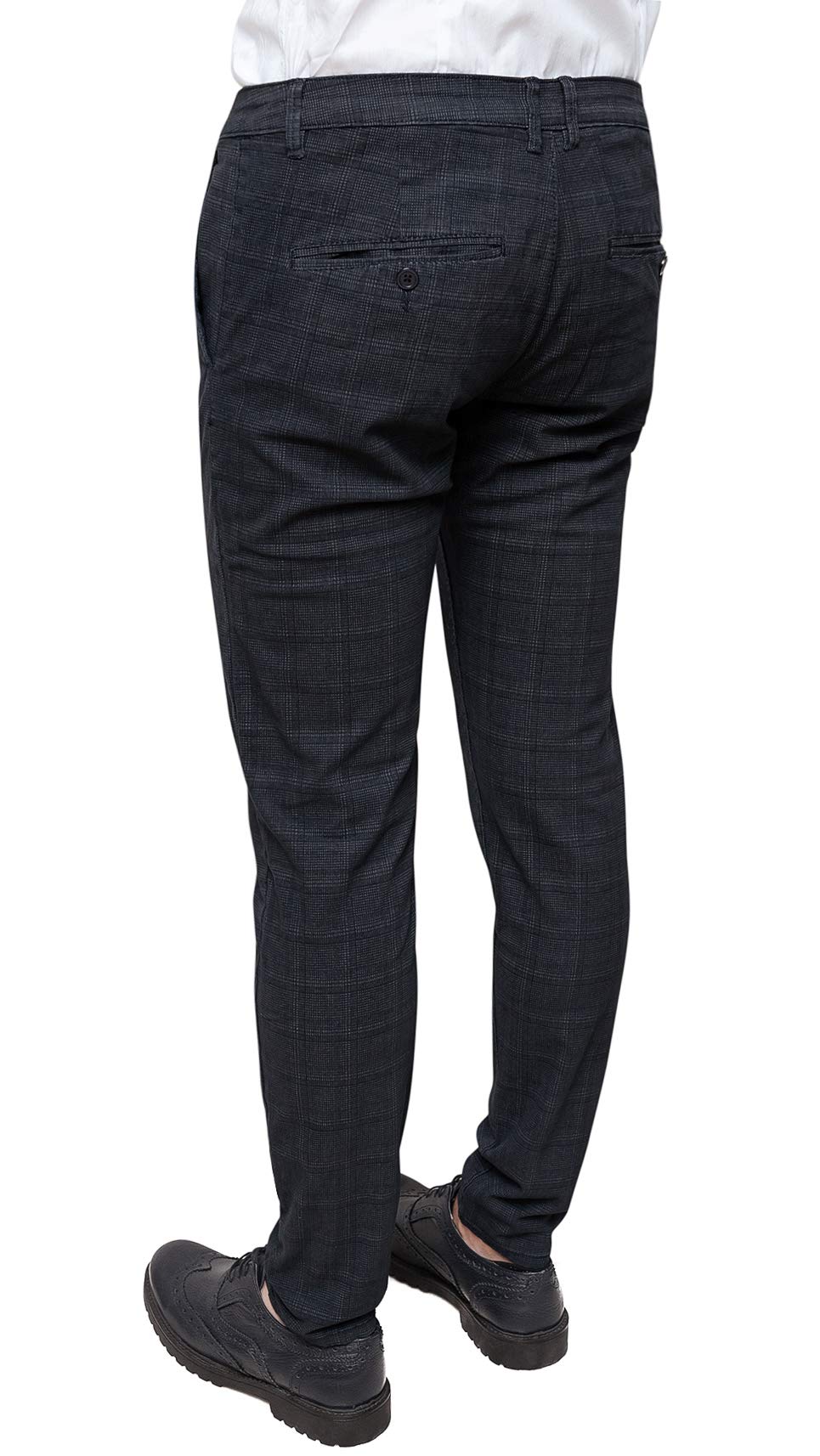 Pantaloni Uomo Casual Eleganti Slim Fit Quadri Principe di Galles