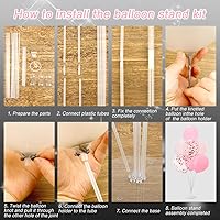 Vista 4 de 6 Juegos de Palos de Globos con Base para Kit de Soporte de Globos de Mesa, Soportes de Globos con Base para Piso, Soporte de Arco de Globos