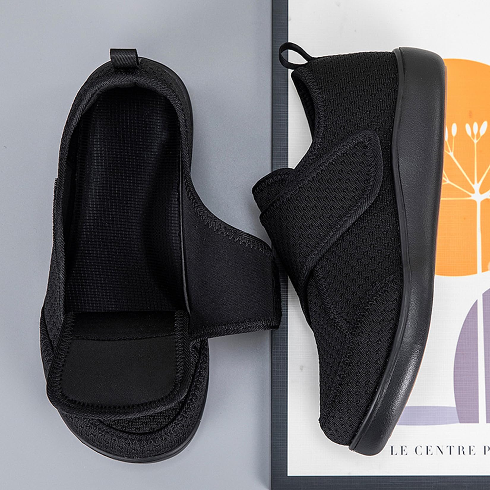 Scarpe Diabetiche Donna Uomo Extra Large | Pantofole Traspirante Regolabile Scarpe per Riabilitazione Scarpe da Passeggio Leggero Antiscivolo Ortopediche Ciabatte