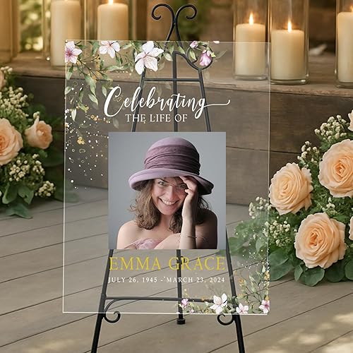 Letrero de bienvenida funerario personalizado, decoraciones conmemorativas por la pérdida de un ser querido, letrero conmemorativo de celebración de