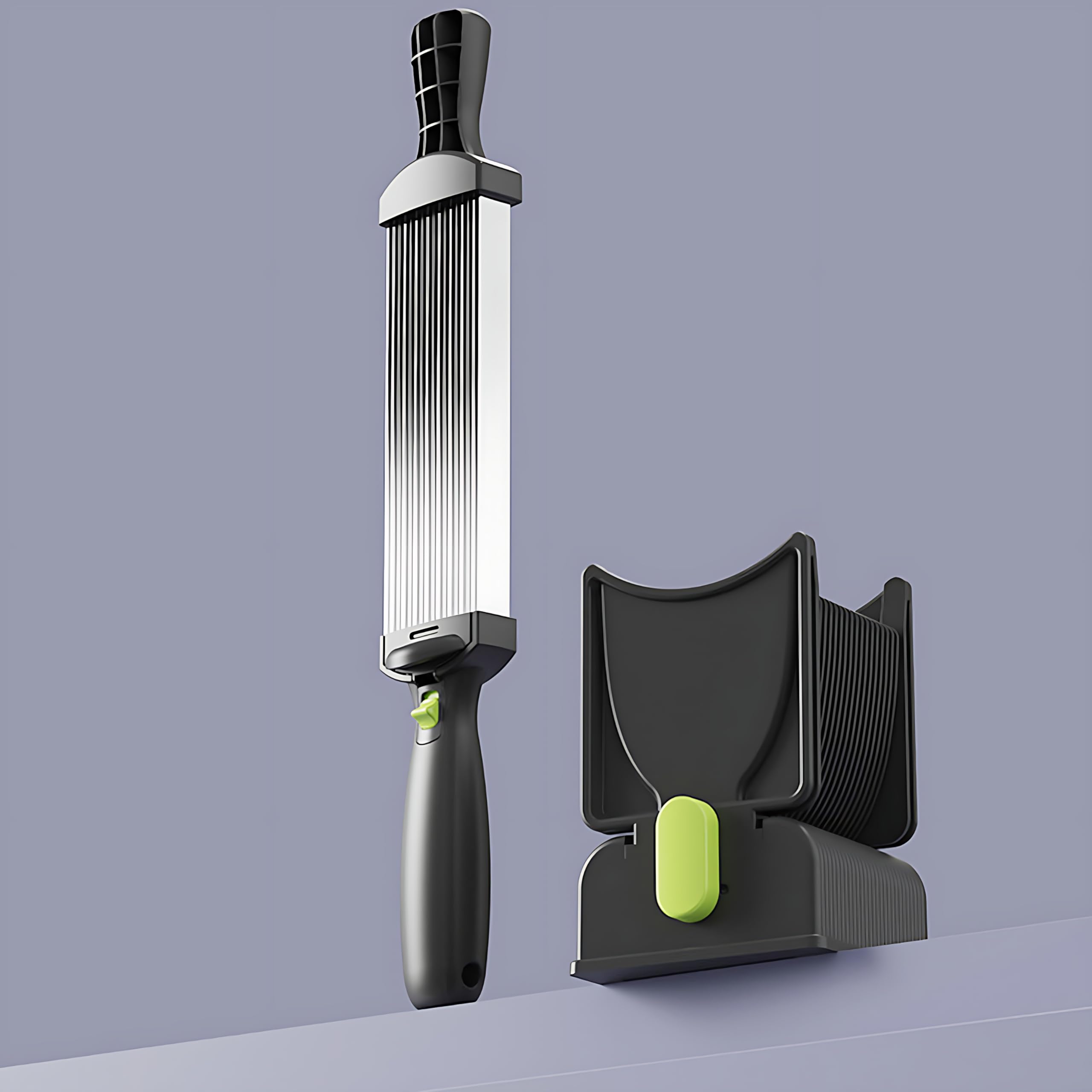 Slicer de viande fraîche manuel noir avec épaisseur réglable 2 ou 4 mm