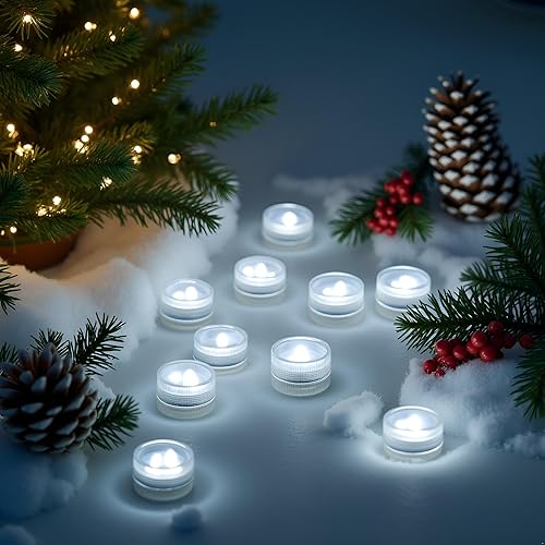 Miniatura 9 de Mini luz de té LED de Navidad con pilas, 20 unidades, 1.2 pulgadas, funciona con pilas, luz LED de acento para fiestas, eventos, bodas, Halloween