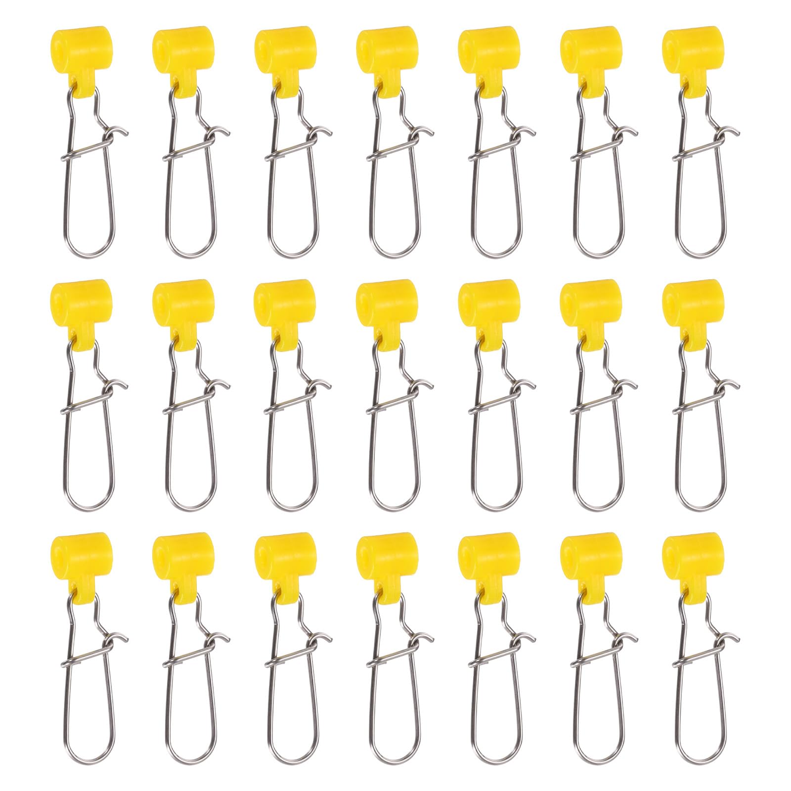 PATIKIL Fishing Line Sinker Slide, 60Pcs Duo Lock Snap Sinker Slider Weight Connector 6# for Saltwater Fishing Rigs Tackle Yellow