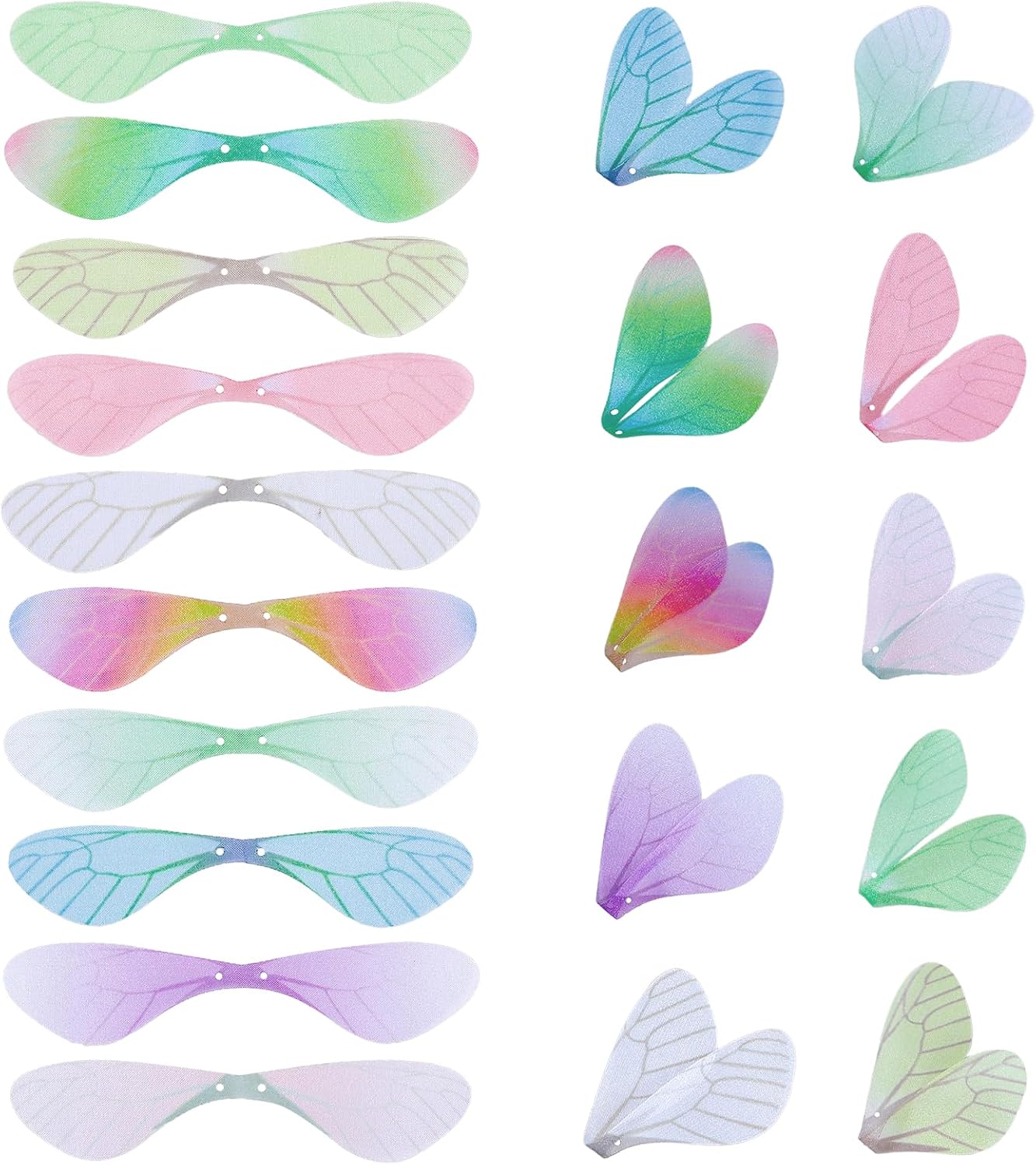 100PCS Artificial Dragonfly Wings Colorful Dragon Fly Wing for Crafts